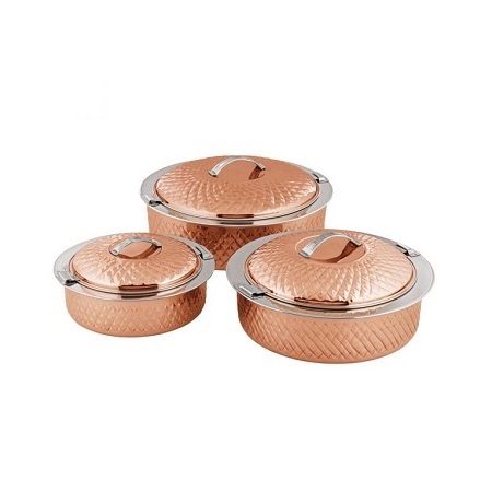 Copper Hammered Food Serving Hot Pot With Brass Handle For Manufacturer & Supplier