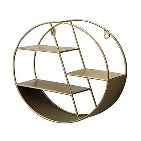 Indoor And Outdoor Round Shape Metal Wall Mounted Shelf With Superior Quality Large Size Wall Rack At Good Price