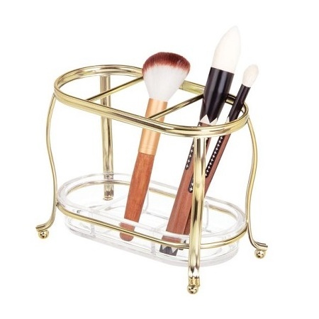 Square Shape Rose Gold Color Metal Brush Holder Finest Quality Makeup Brush Holder For Brushes Storage