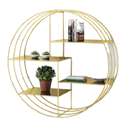 Indoor And Outdoor Round Shape Metal Wall Mounted Shelf With Superior Quality Large Size Wall Rack At Good Price