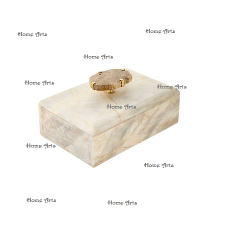 Marble Jewelry Box With Double Heart Shape Knob Trending Design Women Jewelry Storage Box For Home Usage