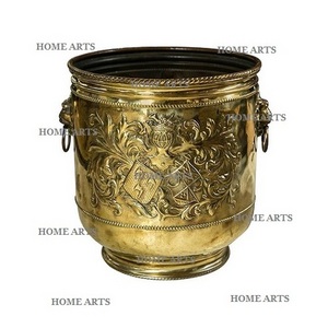 Pure Brass Flower Pots And Planter Attractive Design Round Custom Size Brass Planter For Garden Use