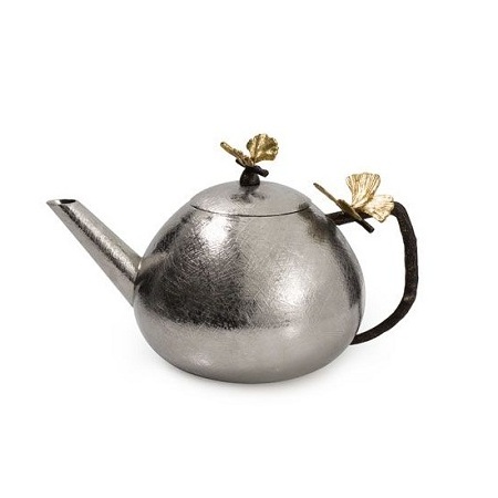 Aluminium Tea Coffee Milk Kettle With Wood Handle And Brass Butterfly Lid At Competitive Price