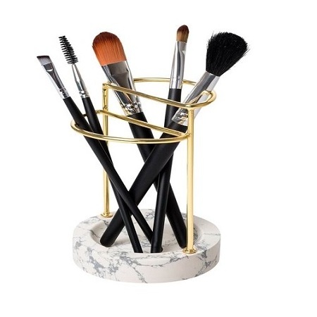 Square Shape Rose Gold Color Metal Brush Holder Finest Quality Makeup Brush Holder For Brushes Storage