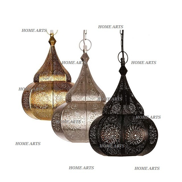 Wholesale Large Size Pure Iron Hanging Lantern Good Design Indoor and Outdoor Solid Iron Moroccan Lantern