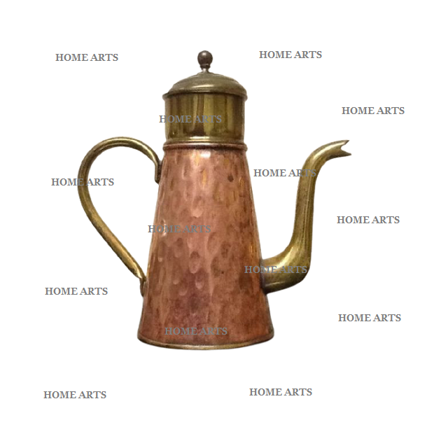 Handmade Hammered Copper Coffee Tea Serving Kettle Top Quality Round Shape Tea Kettle For Restaurant Use