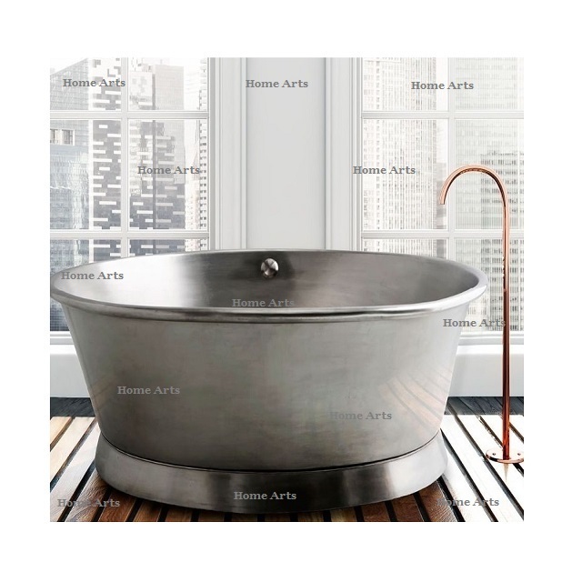 Aluminium Freestanding Soaking Bath Tub Finest Quality Customized Size Silver Color Bath Tub