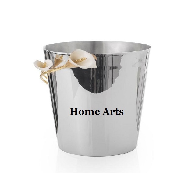 Advantageous Design Aluminium Ice Bucket Premium Quality Ice Bucket With Leather Handle For Best Selling