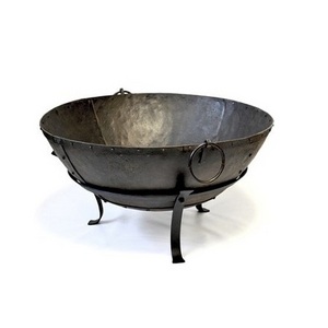 Classic Design Round Big Black Bowl Pure Iron Barbeque Fire Pit With Pure Iron Stand For Outdoor Usage