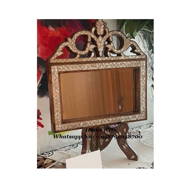 Marvelous design wall hanging mirror frame outdoor and indoor wood and mother of pearl mirror frame for sale