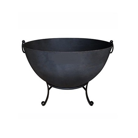 Classic Design Round Big Black Bowl Pure Iron Barbeque Fire Pit With Pure Iron Stand For Outdoor Usage