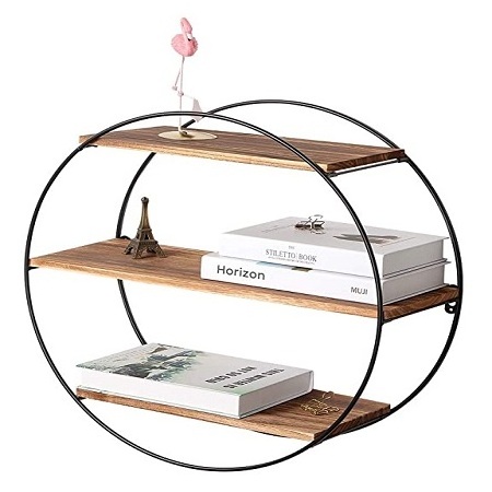 Indoor And Outdoor Round Shape Metal Wall Mounted Shelf With Superior Quality Large Size Wall Rack At Good Price