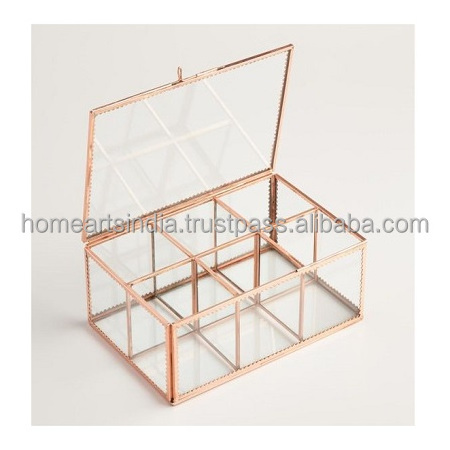 Metal Gold Color Glass Jewelry Box Marvelous Design Cylinder Shape Jewelry Box For Home Wedding Gift Usage