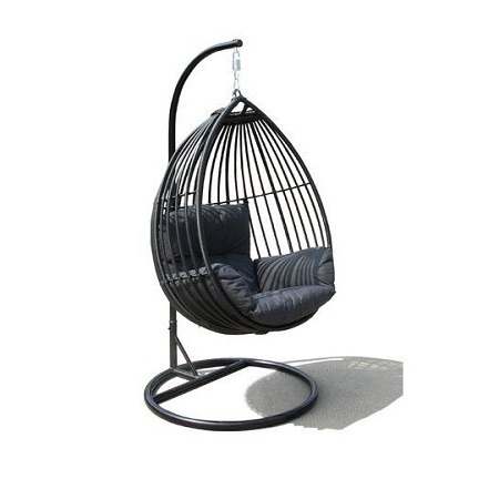 Prime Quality Black Wrought Iron Swings Trending Design Large Size Hanging Swing With Stand At Good Price