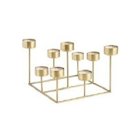 Designer 7 Arm Brass Candle Stand Handmade Round Shape Gold Color Wedding Centerpiece Candle Stand