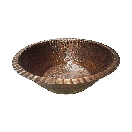 Top Quality Copper Hammered Pedicure Bowl Trending Design Round Shape Spa Salon Pedicure Bowl With Designer Wood Stand