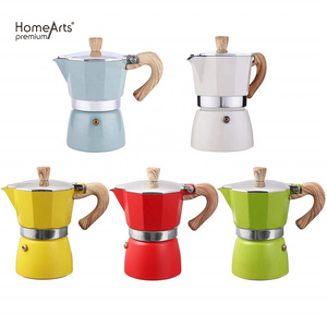 Popular Colour Aluminum Coffee Maker 3 Cup Moka Pot Silver Valve Stovetop Espresso Maker Make Delicious Coffee At Home