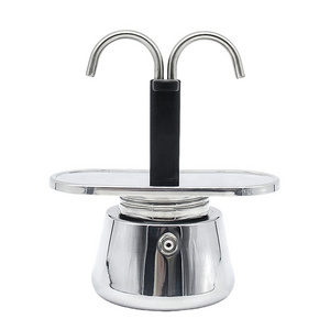 2 cup tube stainless steel 304 dual pipe bialetti espresso induction coffee maker moka pot