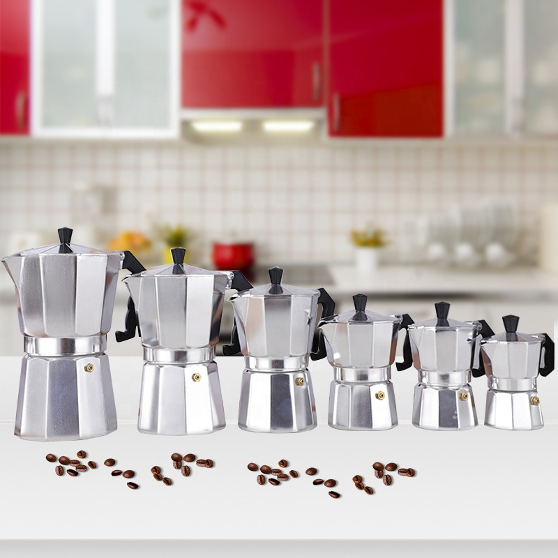 Factory Price Bialetti 1/2/3/6/9/12 Cup Stock Italian Classic Manual Stove Top Aluminium Moka Pot Coffee Maker