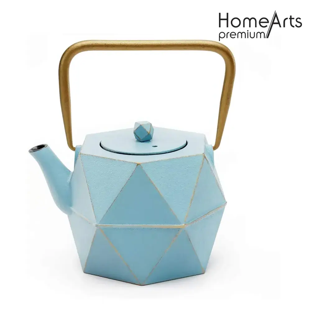 2022 New Design Japanese Diamond Tea Kettle 0.8L enamel chinese cast iron teapot with Stainless Steel Infuser