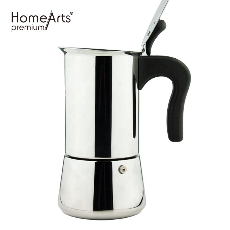 High Quality Professional Stainless Steel Coffee Maker Percolator Moka Pot 9 cups