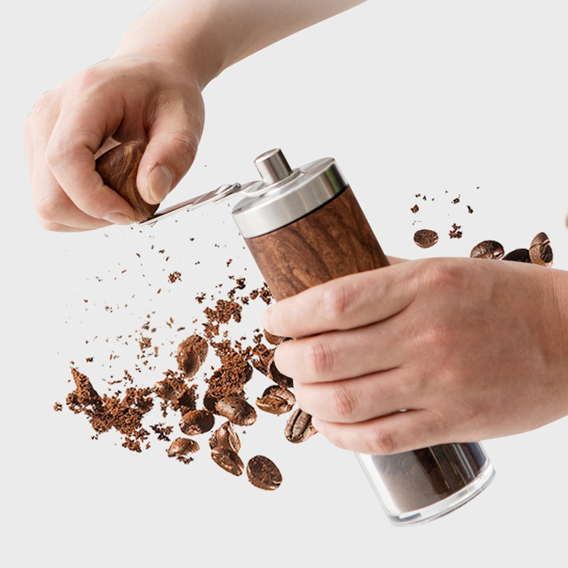 Manual Adjustment Coffee Bean Mill Stainless Steel Ceramic Burs Plastic Hand Crank Portable Espresso Coffee Grinder