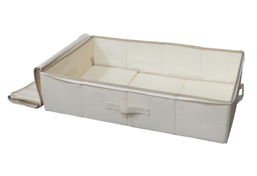 Foldable Vacuum Storage Box With line Fabric Storage Underbed Bin For shoe Storage Organizer