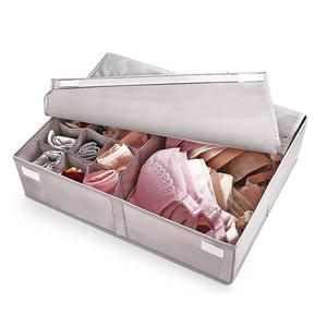 Foldable Underwear Storage Organizer with Lid,Drawer Divider Organizers,Perfects for Sorting Storage Socks,Bra,Scarves.