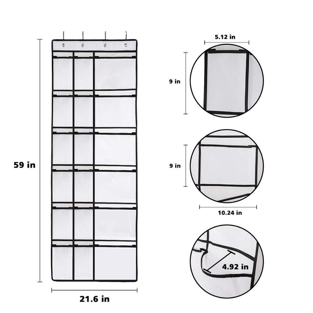 12 Mesh Pockets + 6 Large Mesh Storage Various Compartments Over the Door Hanging Shoe Organizer