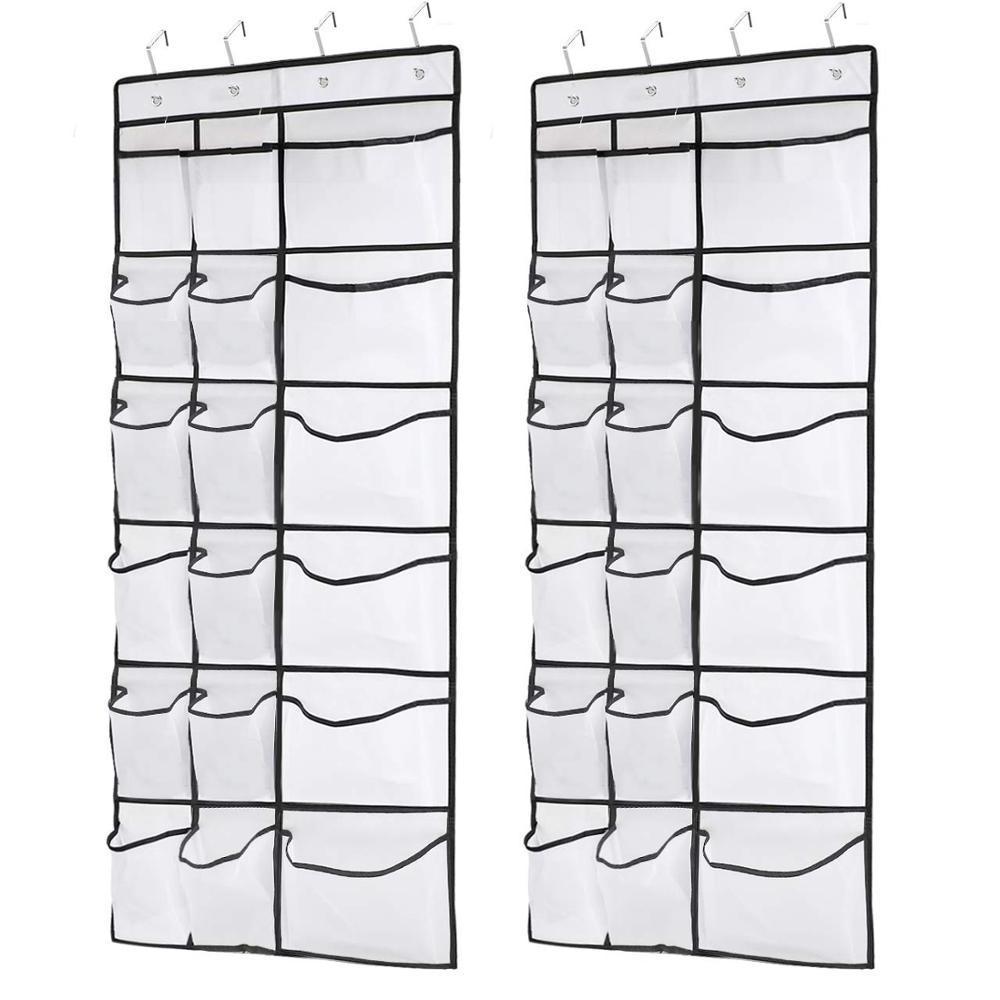 12 Mesh Pockets + 6 Large Mesh Storage Various Compartments Over the Door Hanging Shoe Organizer