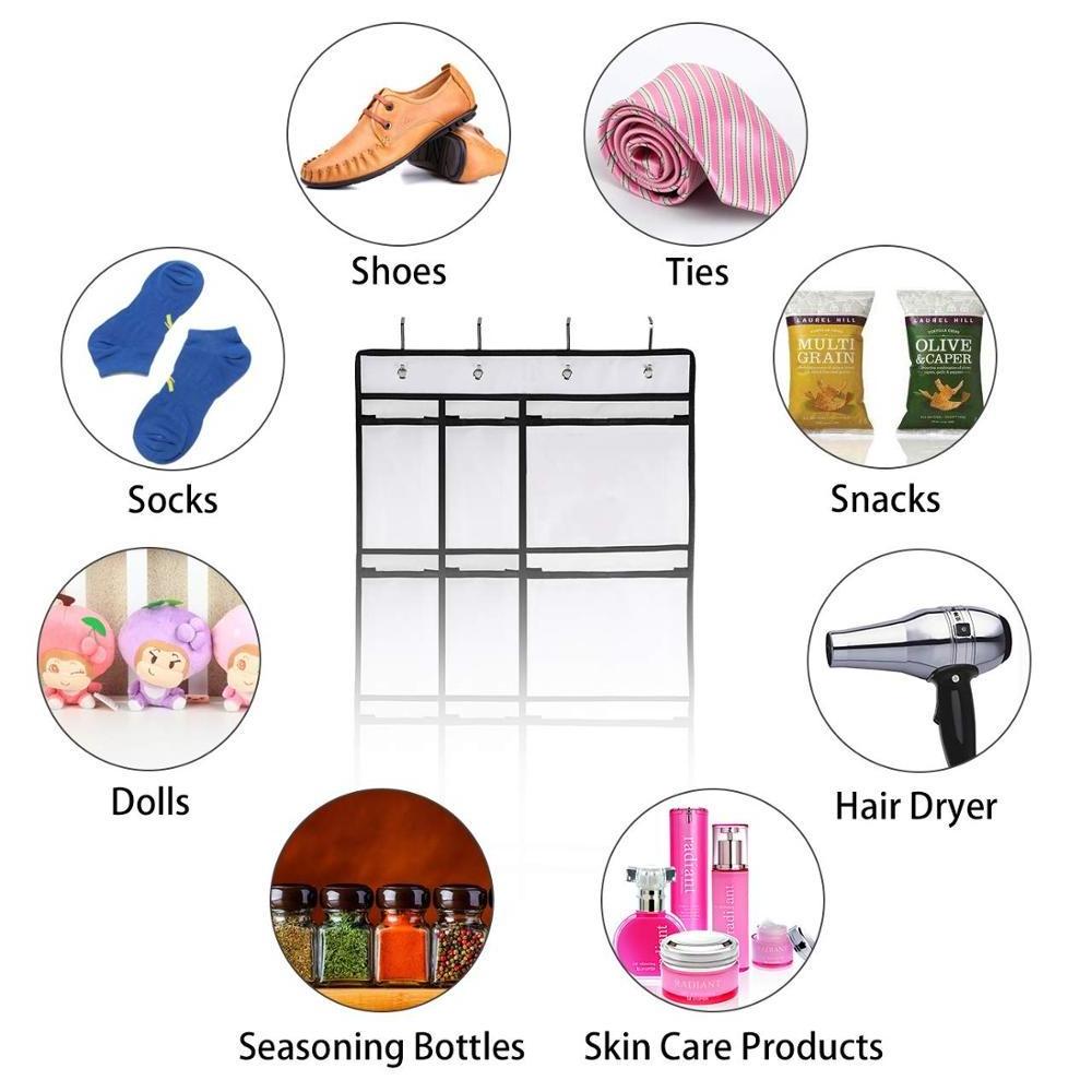 12 Mesh Pockets + 6 Large Mesh Storage Various Compartments Over the Door Hanging Shoe Organizer