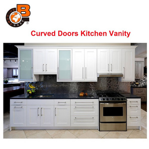 Kitchen Vanity Cabinet with Curved Doors