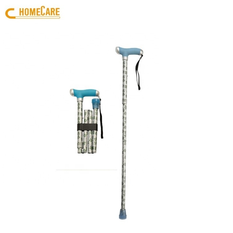 OEM aluminum shaft luminous canes foldable walking stick