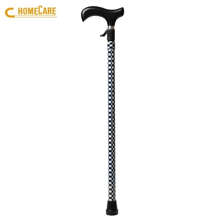 Professional manufacturing wooden handle height ajustable walking stick