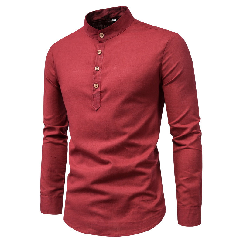 Wholesale casual colorful button down long sleeve men's cotton polo shirt