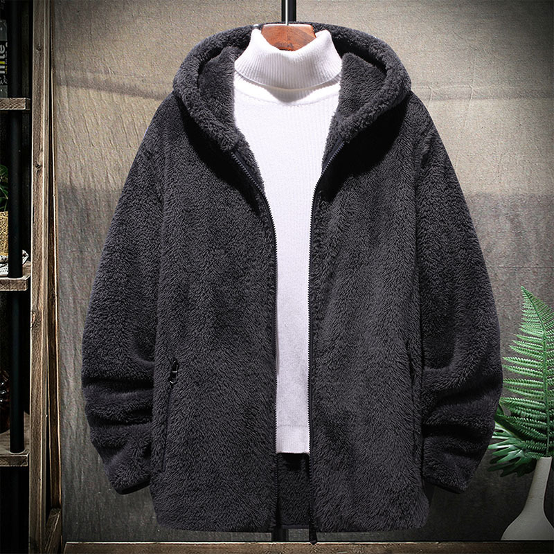 New Design Men's Plus Size Sweater Tops Winter Thick Thermal Warm Fleece Jacket Casual Loose Overcoat Men's Jackets