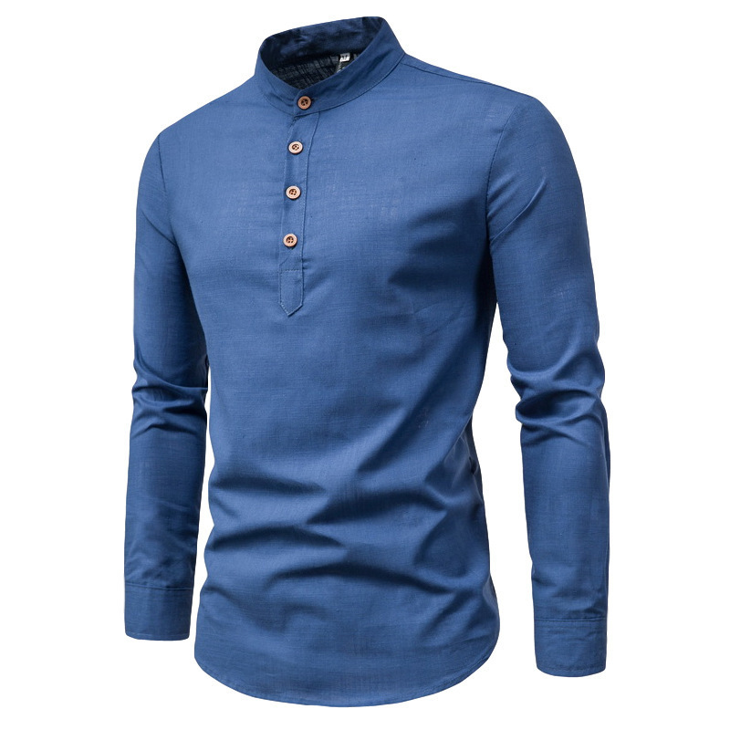 Wholesale casual colorful button down long sleeve men's cotton polo shirt