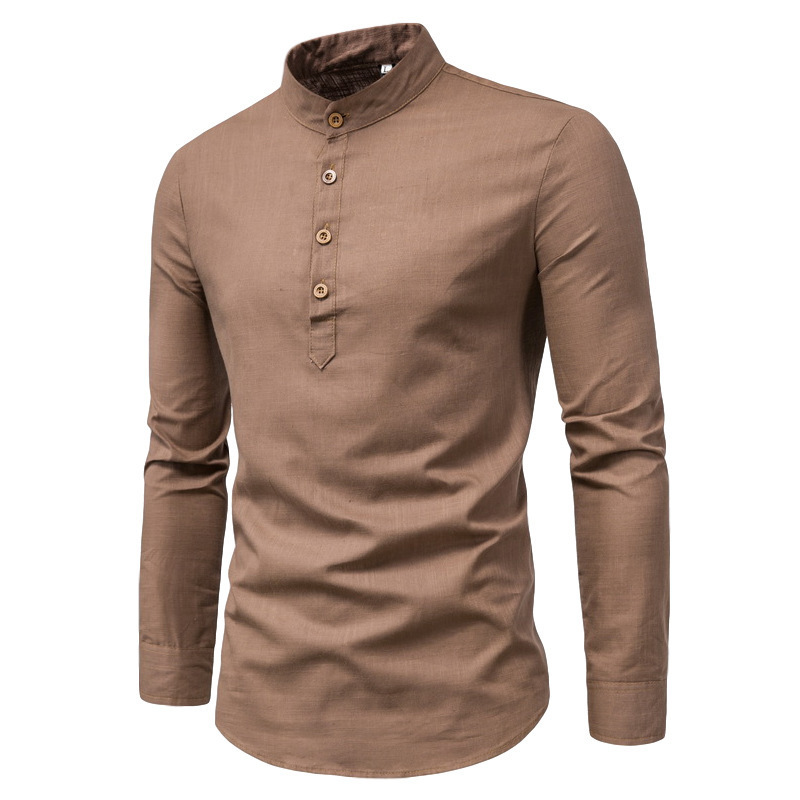 Wholesale casual colorful button down long sleeve men's cotton polo shirt