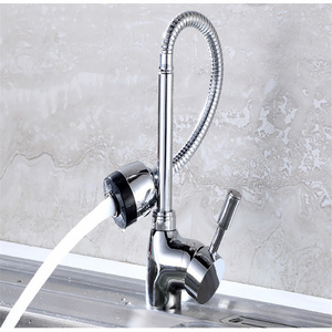 Flexible kitchen Faucet with Sprayer  hose Spout and Forward Only Lever Handle Chrome Finish  water Tap