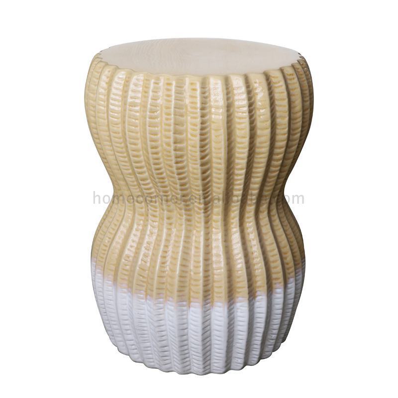 Custom Modern Luxury Classical Drum Ceramic Stool  Outdoor Chinese Garden Black Stool