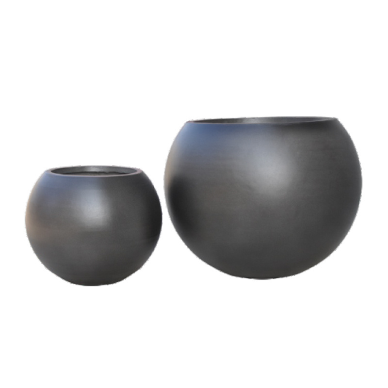 Garden Large Round Fiberstone Maceteros Grandes Exterior Fiber Clay/Cement/Resin Sphere Planters