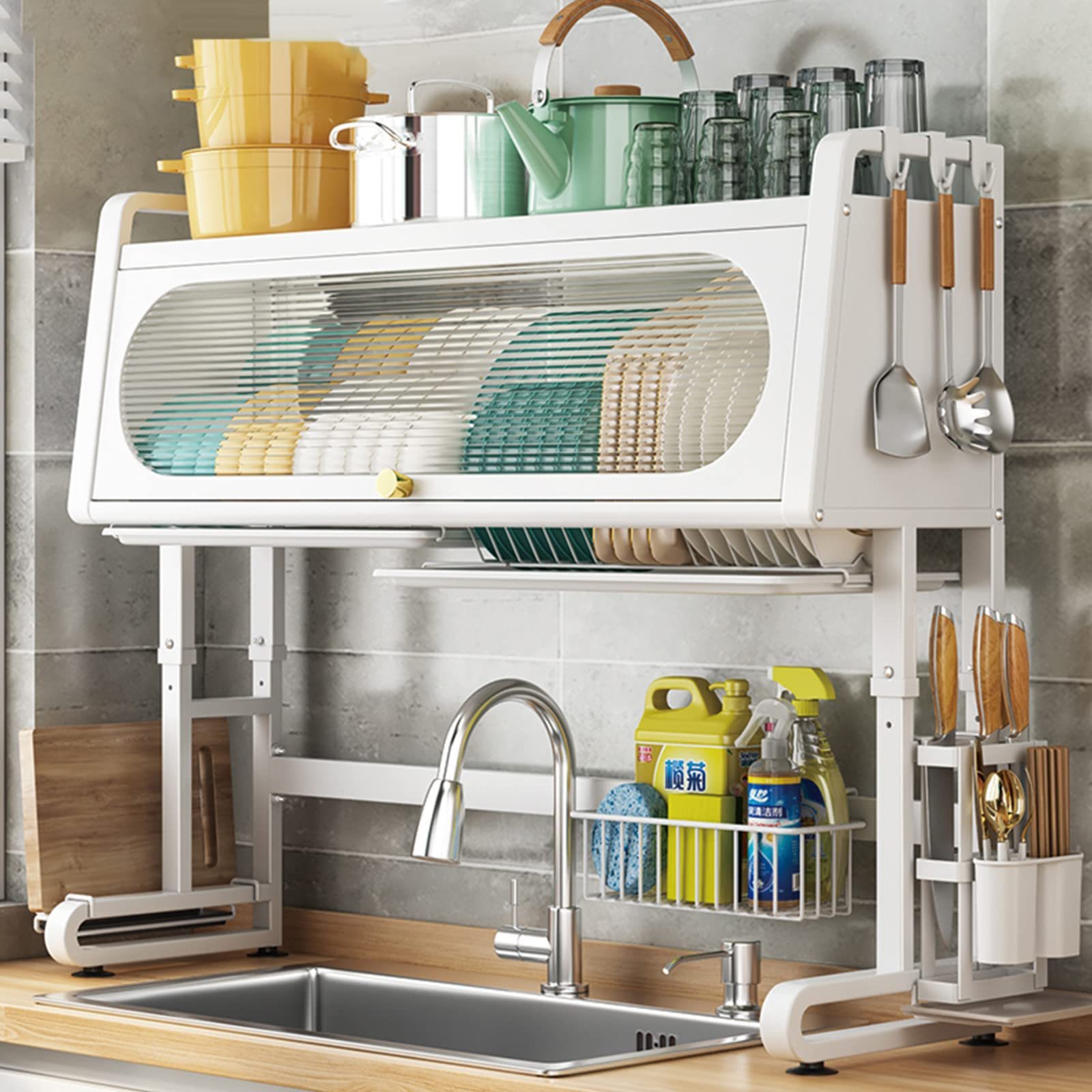 Over The Sink Dish Drying Rack 3 Tier Large Kitchen Dish Rack Over The Counter Metal Dish Drying Rack Adjustable