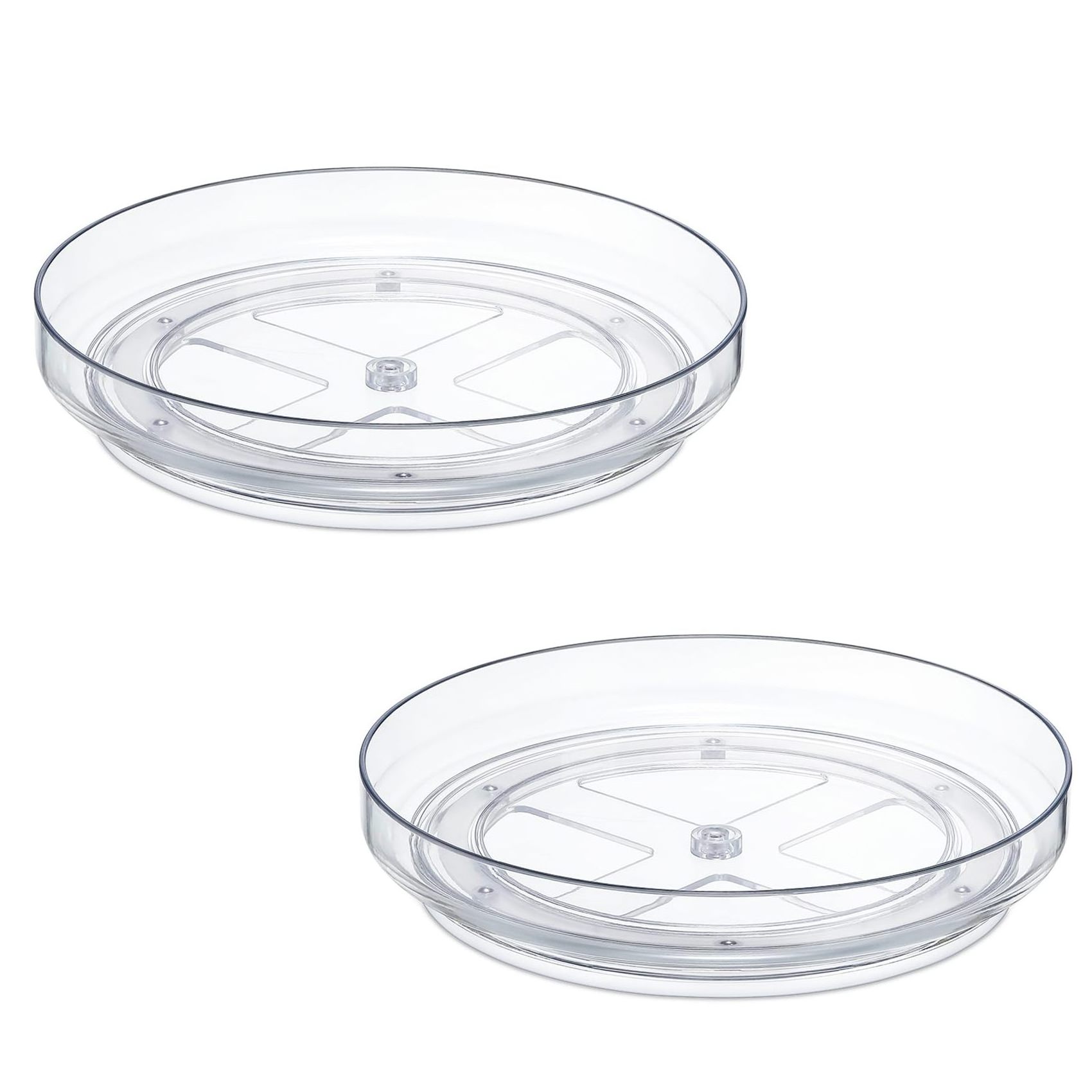 2 Pack, 9 Inch Clear Non-Skid Lazy Susan Organizers  Turntable Rack for Kitchen Cabinet, Pantry Organization and Storage, Fridge