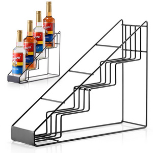 Coffee Syrup Rack for Coffee Bar Accessories, Fits with Torani and Monin Syrup, Coffee Bar Organizer Holds 4 Bottles