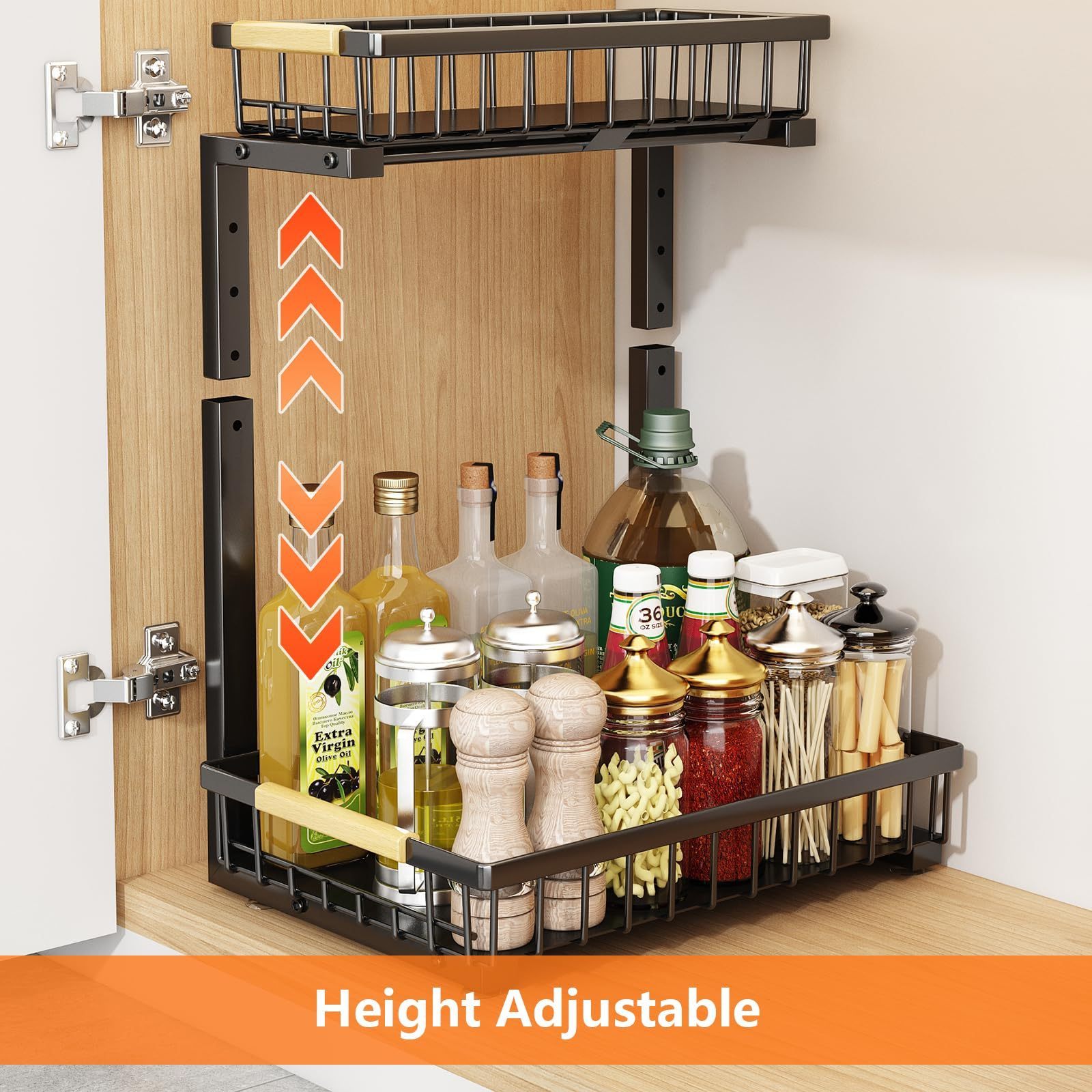 Under Sink Organizers and Storage,2 Tier Slide easily - Bathroom Organizer Under Sink, Kitchen Organizers and Storage