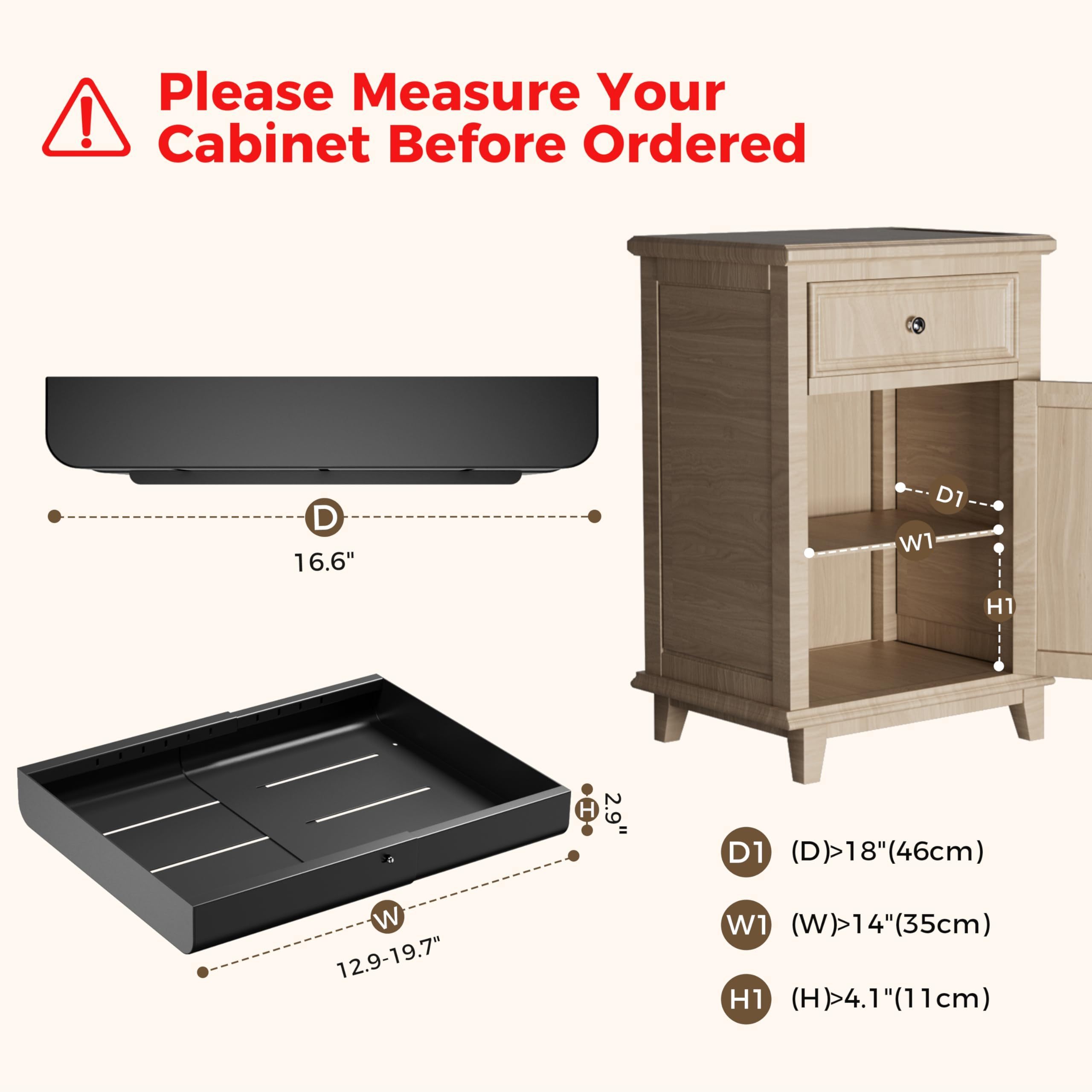 Pull Out Cabinet Organizer, Expandable Cabinet Pull Out Shelves with Dividers, Heavy Duty Slide Out Shelves