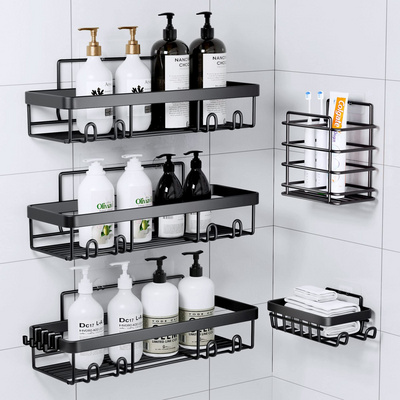 Shower Caddy, Bathroom Shower Organizers, Black Shower Shelves for Inside Shower with Soap Caddy