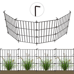 Garden Fence 10 Pack  No Dig Dog Animal Barrier Fence Rustproof Metal Wire Panel Border Animal Ground Stakes Fencing for Garden