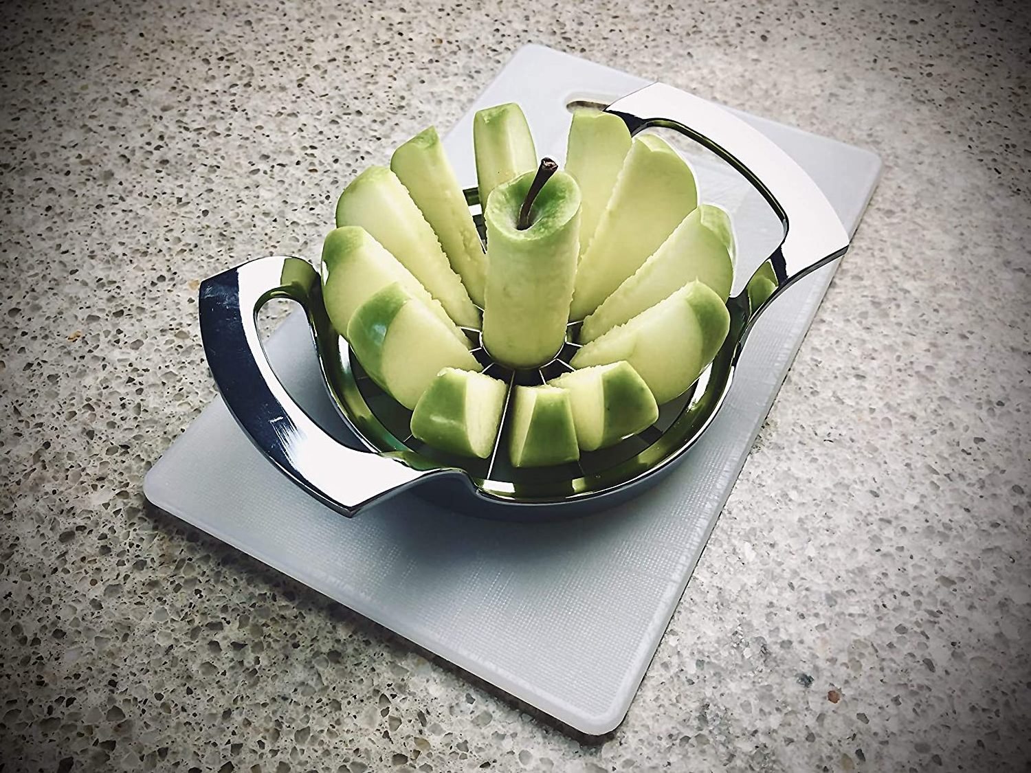 Extra Large Extra Sharp Stainless Steel Apple Slicer 12 Slices - Easy to Use Apple Slicer Corer Cutter Heavy Duty