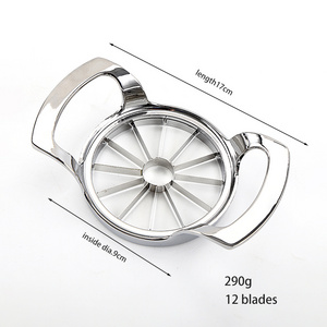 Extra Large Extra Sharp Stainless Steel Apple Slicer 12 Slices - Easy to Use Apple Slicer Corer Cutter Heavy Duty